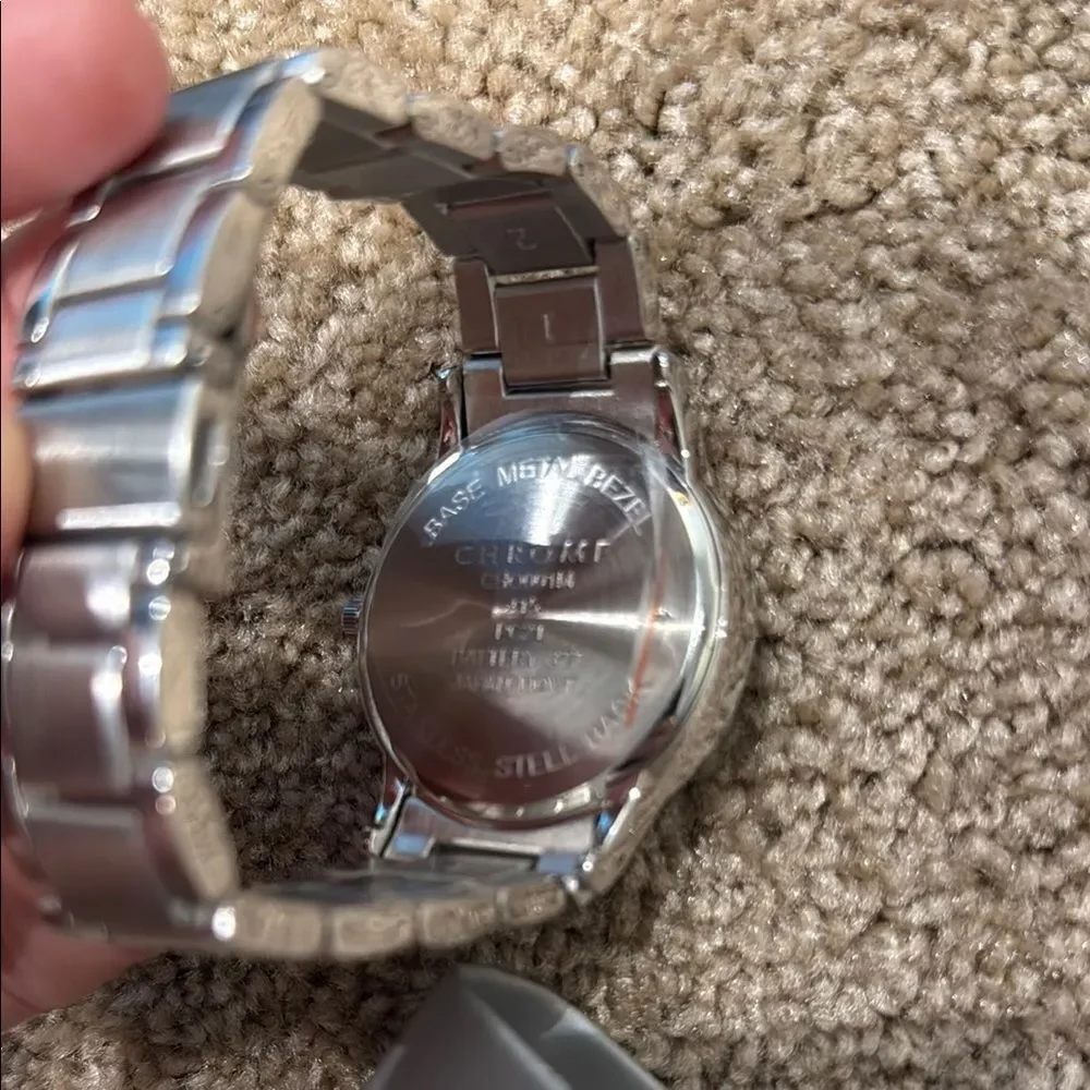 Chrome Black and Silver Watch